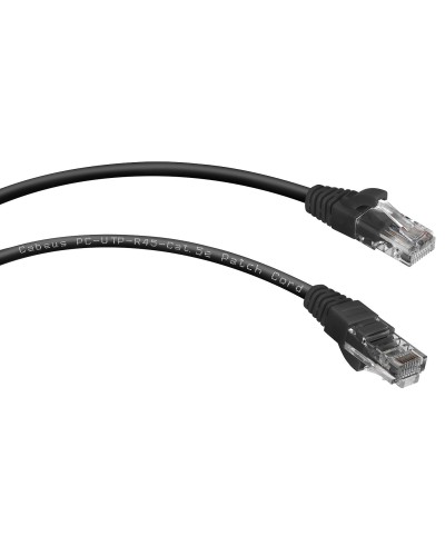 PC-UTP-RJ45-Cat.5e-0.15m-BK (8990c), чёрный. Патч-корд медный. CABEUS в Пскове