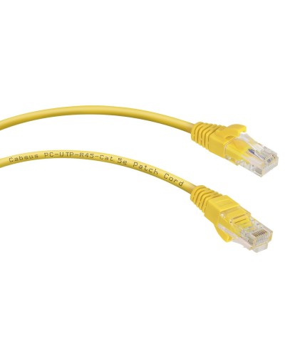 PC-UTP-RJ45-Cat.5e-0.3m-YL (7663c), желтый. Патч-корд медный. CABEUS в Пскове