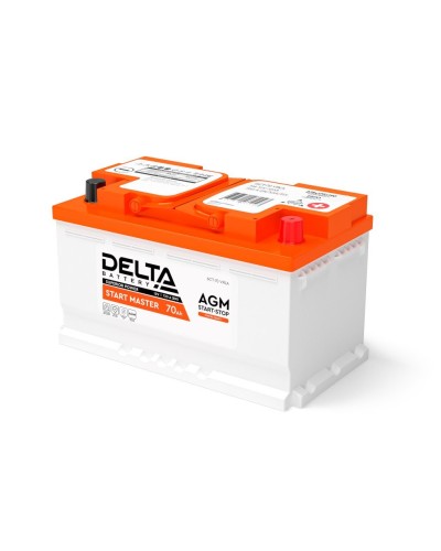 Delta START MASTER AGM 1270 (70 Ah). Аккумулятор автомобильный герметичный свинцово-кислотный. Delta в Пскове