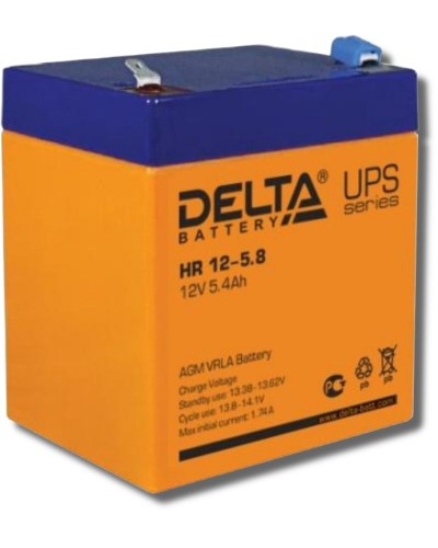 Delta HR 12-5.8. Аккумулятор герметичный свинцово-кислотный. Delta в Пскове