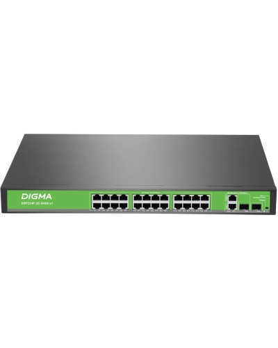 DSP224F-2C-R400 DSP224F-2C-R400 V1 (L2) 24х100Мбит/с 2хКомбо(1000BASE-T/SFP) 24PoE 24PoE+ 400W. Коммутатор с питанием по PoE. Digma в Пскове