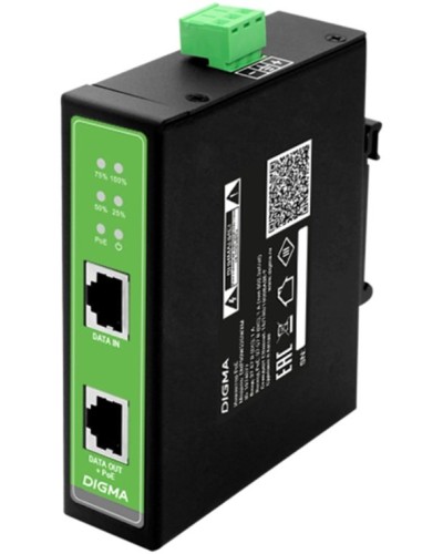 DNP90W48GDXM 10/100/1000BASE-T 90Вт 37-57В(DC). Инжектор PoE. Digma в Пскове