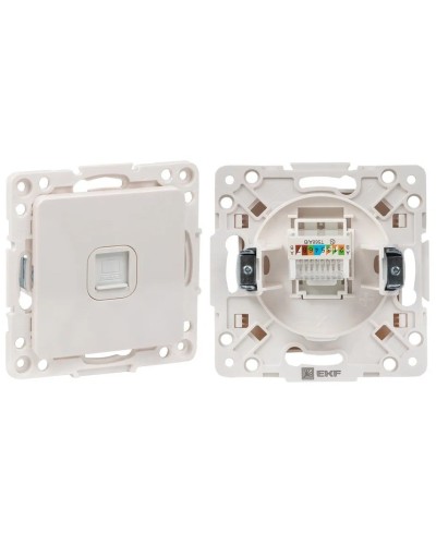 Стокгольм Механизм Розетки RJ-45 1-местной (EYK01-035-10). Механизм Розетки RJ-45 1-местной. EKF в Пскове
