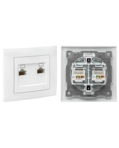 Валенсия розетка комп RJ-45 2-местная (EWK02-035-10). Розетка комп RJ-45 2-местная. EKF в Пскове