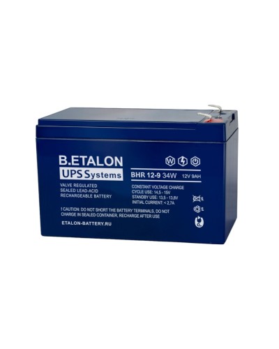 B.ETALON BHR 12-9 34W. Аккумулятор герметичный свинцово-кислотный. ETALON в Пскове