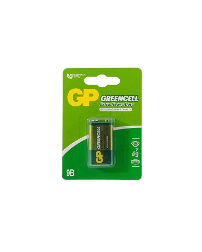 GP GreenCell 9V Крона (GP 1604GLF-2CR1), БЛИСТЕР. Солевая батарейка. GP Batteries в Пскове