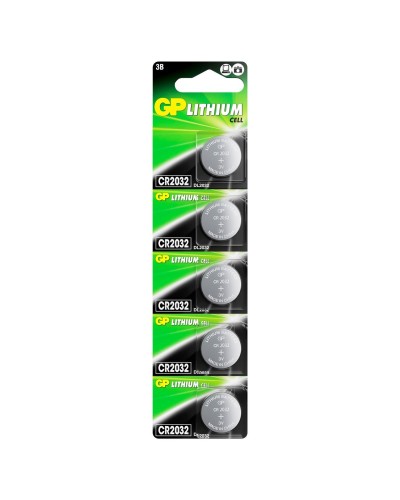 GP Lithium CR2032 (GP CR2032-2C5 100/2000), упак. 5 шт. БЛИСТЕР. Литиевые дисковые батарейки. GP Batteries в Пскове
