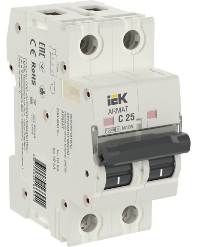 M10N 2P C 25А 10кА ARMAT (AR-M10N-2-C025). Автоматический выключатель. IEK в Пскове