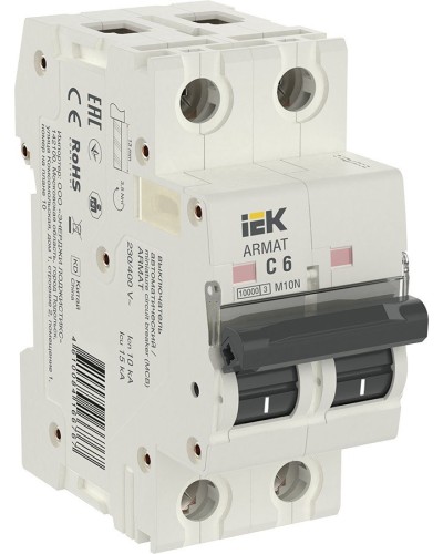 M10N 2P C 6А 10кА ARMAT (AR-M10N-2-C006). Автоматический выключатель. IEK в Пскове