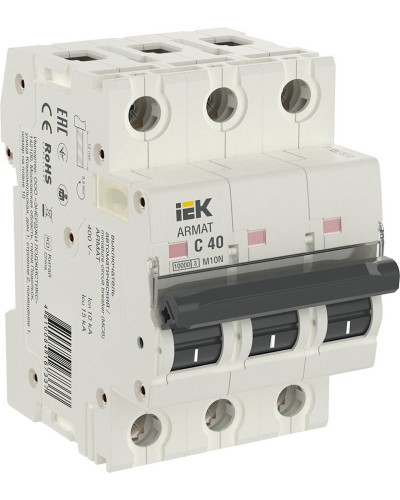 M10N 3P C 40А 10кА ARMAT (AR-M10N-3-C040). Автоматический выключатель. IEK в Пскове