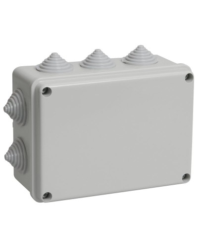 Коробка распаячная КМ41241 150х110х70 открытой проводки IP44 10 гермовводов серая (UKO10-150-110-070-K41-44). Коробка распаячная безгалогенная (HF). IEK в Пскове