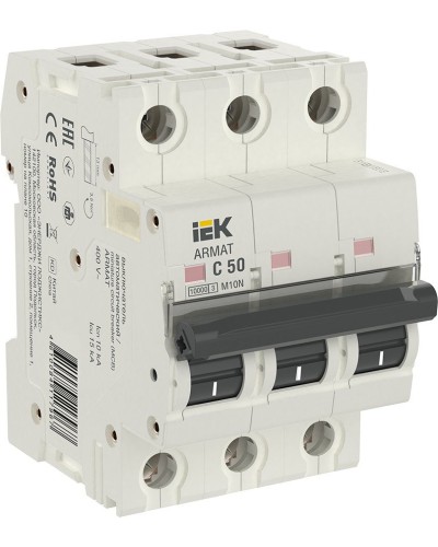 M10N 3P C 50А 10кА ARMAT (AR-M10N-3-C050). Автоматический выключатель. IEK в Пскове