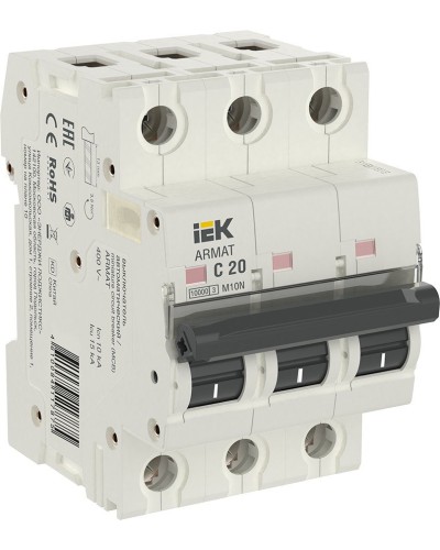 M10N 3P C 20А 10кА ARMAT (AR-M10N-3-C020). Автоматический выключатель. IEK в Пскове
