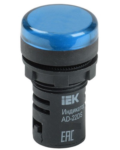Лампа AD22DS (LED) матрица D22мм синий 24В AC/DC (BLS10-ADDS-024-K07). Светосигнальный индикатор. IEK в Пскове
