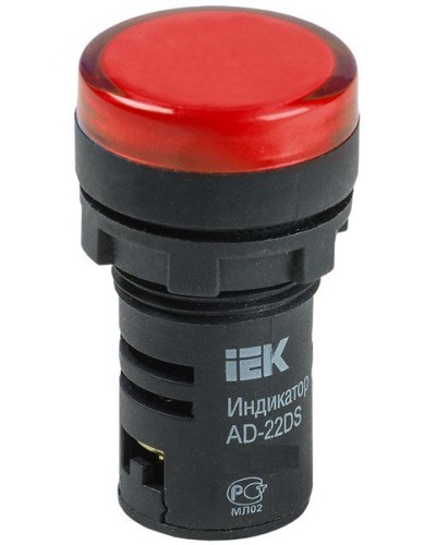 Лампа AD22DS (LED) матрица D22мм красный 12В AC/DC (BLS10-ADDS-012-K04). Светосигнальный индикатор. IEK в Пскове