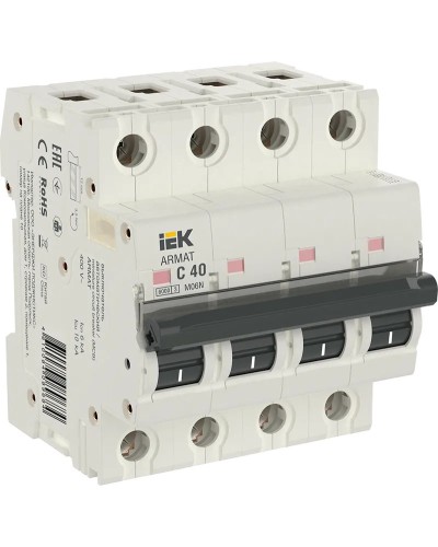 M06N 4P C 40А 6кА ARMAT (AR-M06N-4-C040). Автоматический выключатель. IEK в Пскове