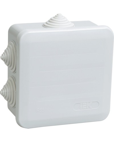 Коробка распаячная КМ41255 100х100х50 открытой проводки IP44 6 гермовводов серая (UKOZ11-100-100-050-K41-44). Коробка распаячная безгалогенная (HF) с защелкивающейся крышкой. IEK в Пскове