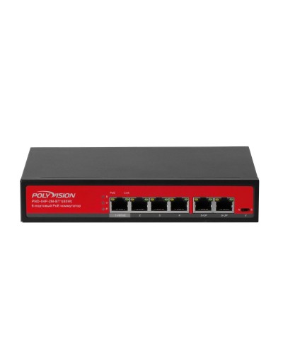 PND-04P-2M-BT1 (65W). Коммутатор неуправляемый 6-портовый с функцией PoE. Polyvision в Пскове