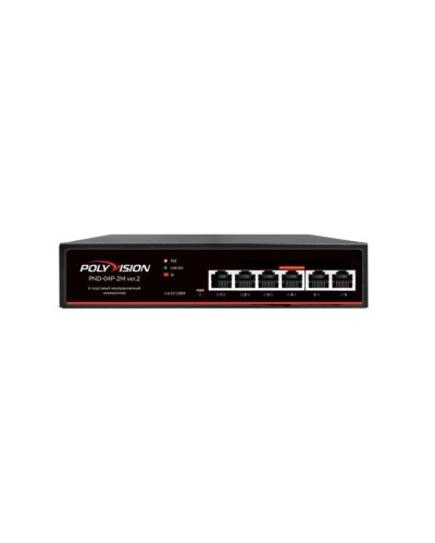 PND-04P-2M v.2. Коммутатор 6-портовый с функцией PoE. Polyvision в Пскове