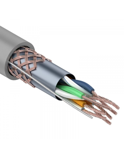 SF/UTP, CAT 5e, PVC, 4PR, 24AWG, INDOOR, STRANDED, серый, 305м, REXANT (01-0343). Кабель «витая пара» (LAN) для структурированных систем связи. Rexant в Пскове
