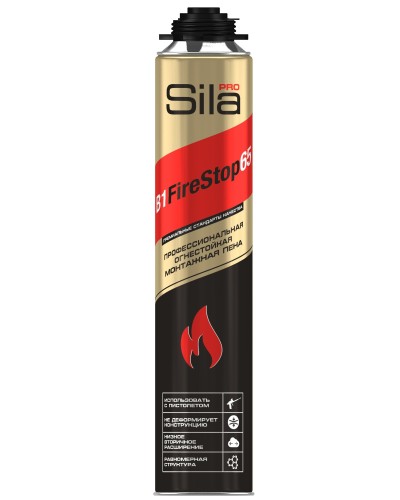 Пена огнестойкая Sila Pro B1 Firestop 65, 850 мл: Пена монтажная профессиональная в Пскове