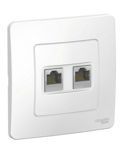 BLANCA розетка RJ45, 2-местная, кат. 5Е, скрытой установки, белый (BLNIS045451). Розетка компьютерная. Systeme Electric в Пскове