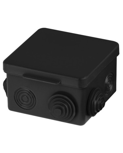 Распаячная коробка ОП 80х80х50мм, крышка, IP54, 7вх., черная TDM (SQ1401-0912). Распаячная коробка ОП. TDM ЕLECTRIC в Пскове