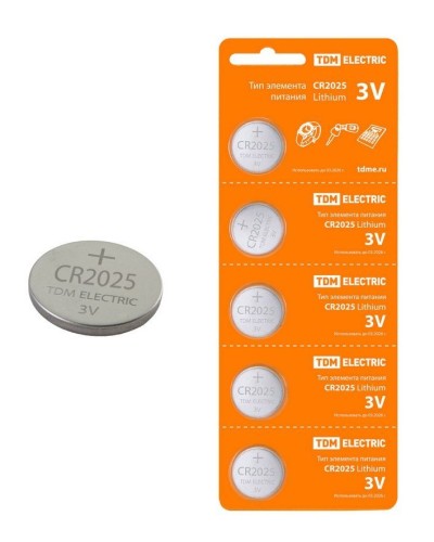 CR2025 Lithium 3V BP-5 TDM (SQ1702-0028). Элемент питания. TDM ЕLECTRIC в Пскове