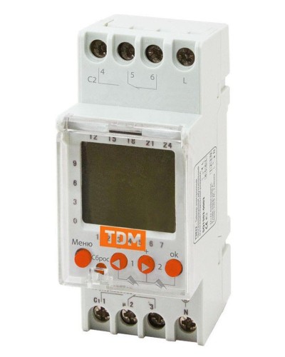 ТЭ822-2кан-1мин/7дн-44on/off-2х16А-DIN TDM (SQ1503-0003). Таймер электронный. TDM ЕLECTRIC в Пскове