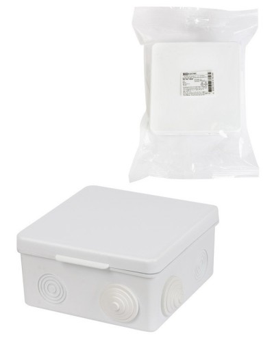 Коробка ОП 100х100х55мм, крышка, IP54, 8вх., белая (SQ1401-0923). Распаячная коробка. TDM ЕLECTRIC в Пскове