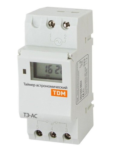 ТЭ-АС-1мин/24ч-8on/off-16А-DIN (астрономический) TDM (SQ1503-0023). Таймер электронный. TDM ЕLECTRIC в Пскове