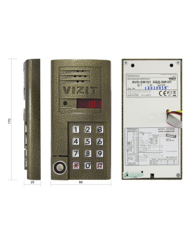 БВД-SM101TCPL. Вызывная панель цветная. VIZIT в Пскове