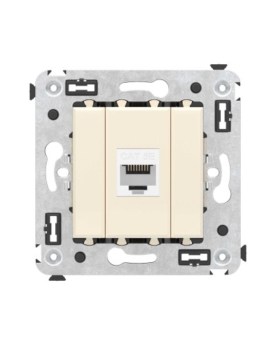 Розетка RJ-45 в стену, кат.5E, Avanti, одинарная, ванильная дымка (4405663). Розетка компьютерная. ДКС в Пскове
