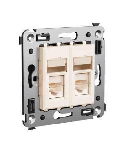 Розетка RJ-45 Avanti в стену двойная экранированная ванильная дымка (4405364). Розетка. ДКС в Пскове
