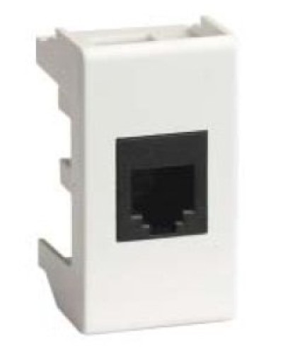 Розетка RJ-45 Viva 1 модуль белая (45048): Розетка компьютерная экранированная с одним разъёмом в Пскове