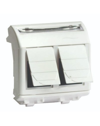 Розетка RJ-45 Brava 2 модуля слоновая кость (75459S): Розетка компьютерная с двумя разъёмами в Пскове