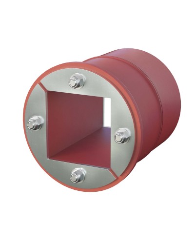 Проходка круглая, нержавеющая, D200х70 мм с проемом 120х120 мм (DXF3126): Проходка круглая, нержавеющая, с проёмом в Пскове