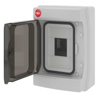 Щиток настенный с дверцей 4 модуля IP65 серый (85604). Щиток настенный. ДКС