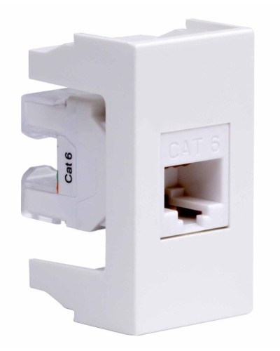 Розетка RJ-45 Viva 1 модуль кат.6A белая (45058). Розетка компьютерная экранированная с одним разъёмом. ДКС в Пскове