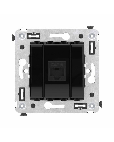 Розетка RJ-45 в стену, кат.6E, Avanti, одинарная, черный квадрат (4402693). Розетка компьютерная. ДКС в Пскове