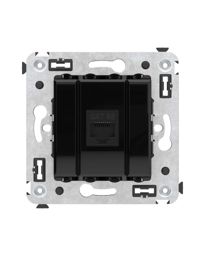 Розетка RJ-45 в стену, кат.5E, Avanti, одинарная, черный квадрат (4402663). Розетка компьютерная. ДКС в Пскове