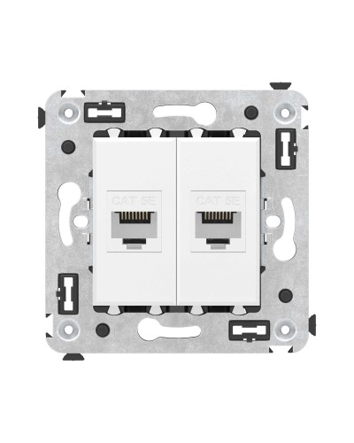 Розетка RJ-45 в стену, кат.5E, Avanti, двойная, белое облако (4400664). Розетка компьютерная. ДКС в Пскове