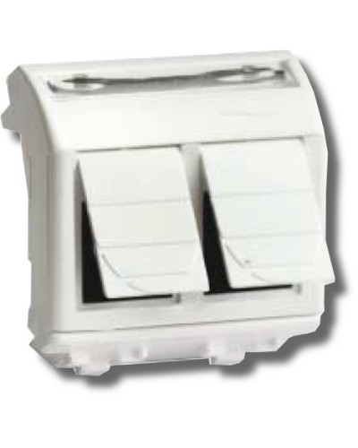 Розетка RJ-45 Brava 2 модуля белая (76459B): Розетка компьютерная с двумя разъёмами в Пскове