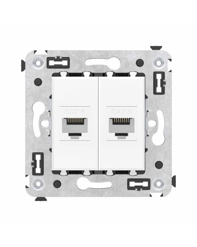 Розетка RJ-45 в стену, кат.6E, Avanti, двойная, белое облако (4400694). Розетка компьютерная. ДКС в Пскове
