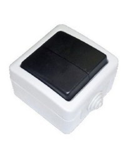 Переключатель двухклавишный 2-полюсный с 2 мест EF602SA, серый, LK Aqua (80006). Переключатель. Экопласт в Пскове
