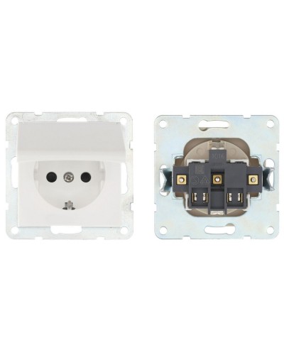 Розетка с з/к, шторками и крышкой, белый LK60 (863404-1). Розетка. Экопласт в Пскове