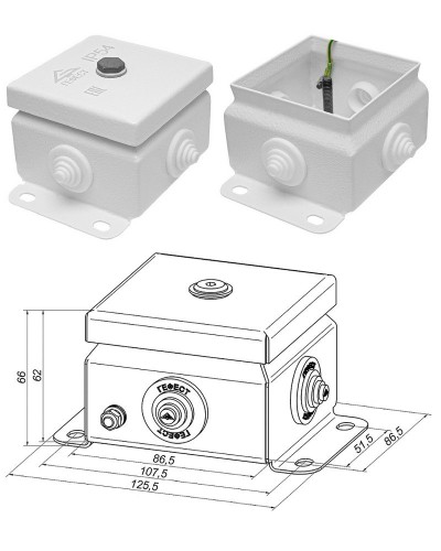 КМ IP55-0808 (без DIN рейки). Коробка монтажная электротехническая. Гефест в Пскове