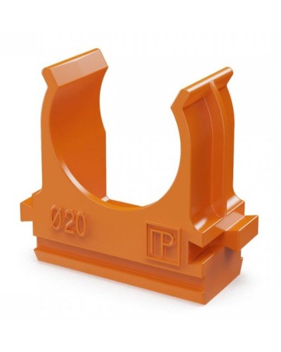Крепёж-клипса для труб АБС-пластик оранжевая D20 (100 шт) (PR13.0064). Крепление для труб ПВХ. Промрукав в Пскове