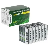 Батарейка Alkaline LR03/AAA GENERICA (28 шт) (ABT-LR03-ST-B28-G). Батарейка щелочная. IEK