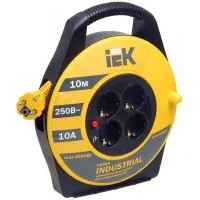 УК10 4 места, 10м (WKP15-16-04-10). Удлинитель на катушке Industrial. IEK